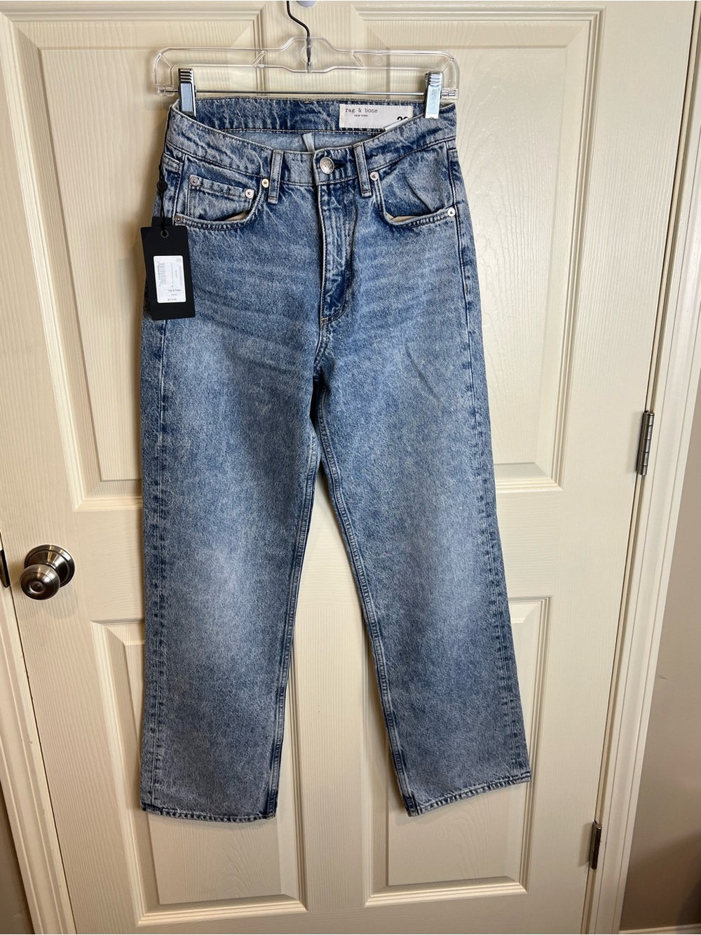 New w tags Rag & Bone The Shea High Rise Relaxed Straight Wide Quincy Wash 23